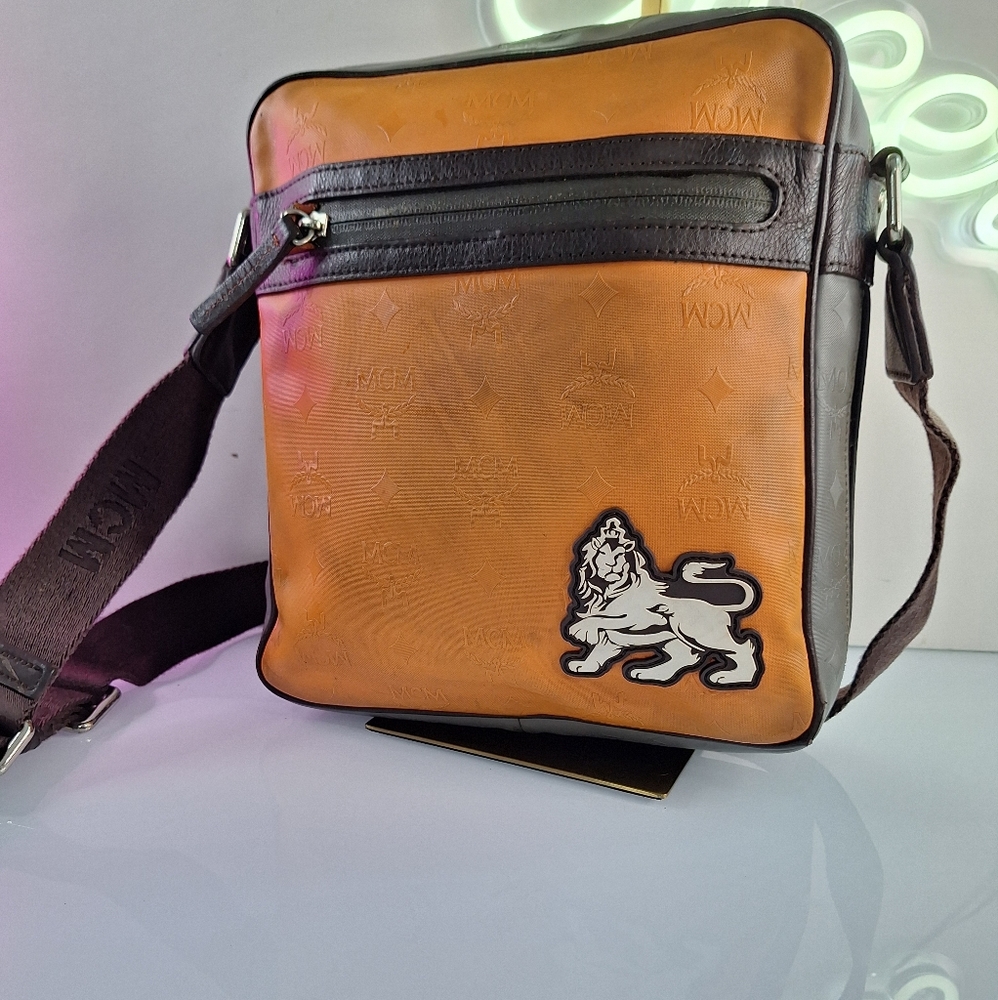 MCM orange and Brown Crossbody Bag